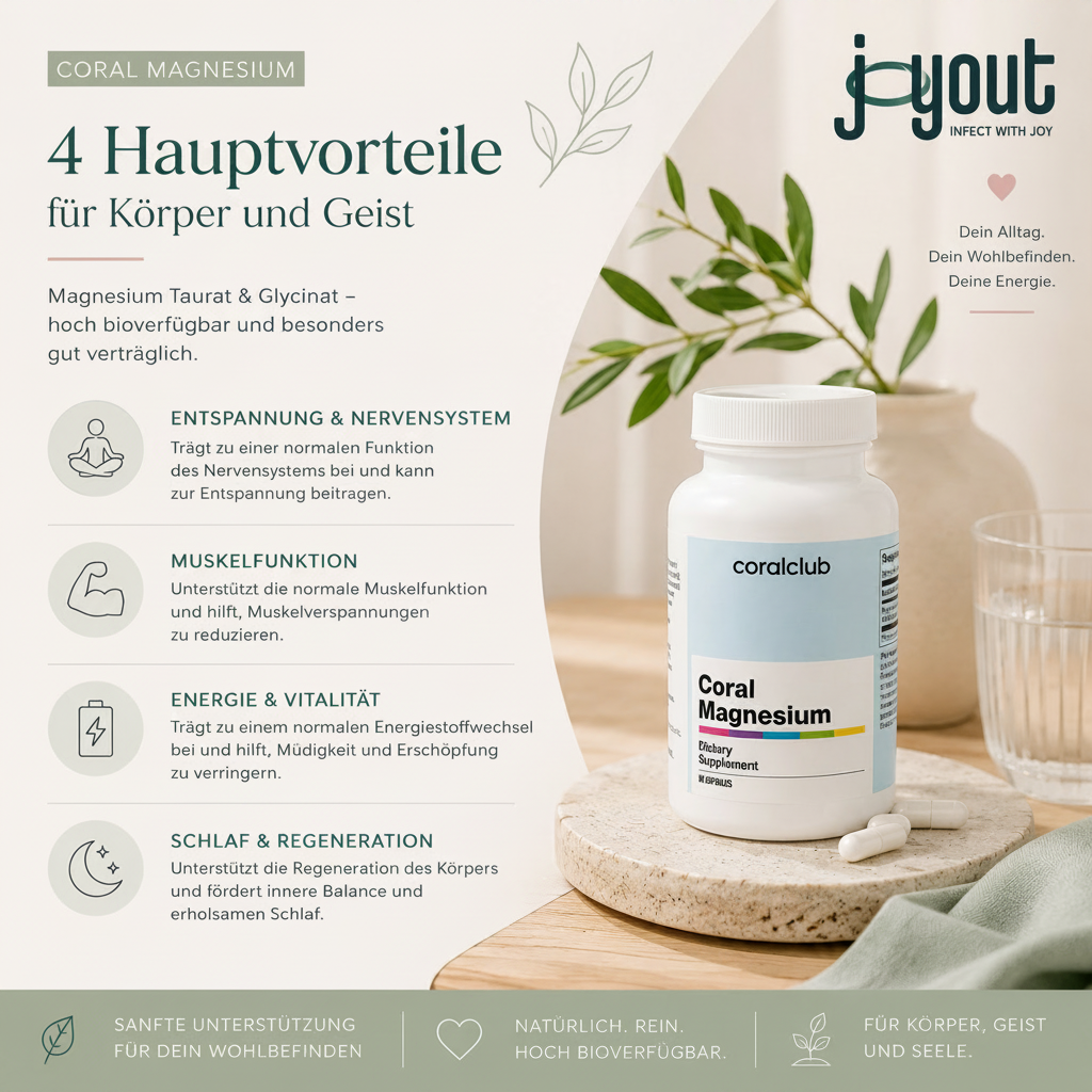 Coral Magnesium Taurat & Glycinat | Hoch bioverfügbares Magnesium