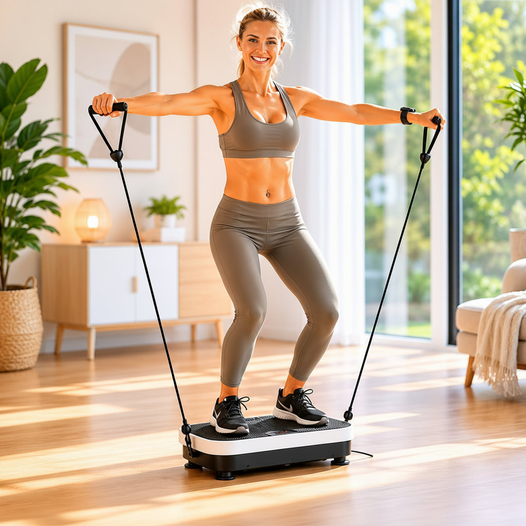 Vibrations-Trainingsplattform mit Zubehör & Übungsleitfaden – 99 Intensitätsstufen