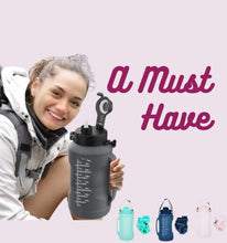 Charger l&#39;image dans la galerie, Bouteille de fitness pliable sans BPA ~ L&#39;alliée de votre hydratation, compacte et ingénieuse !
