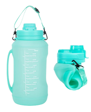 Charger l&#39;image dans la galerie, Bouteille de fitness pliable sans BPA ~ L&#39;alliée de votre hydratation, compacte et ingénieuse !
