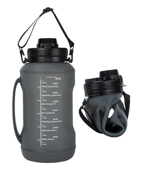 Bouteille de fitness pliable sans BPA ~ L'alliée de votre hydratation, compacte et ingénieuse !